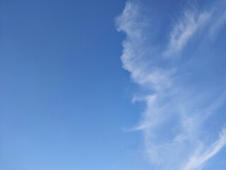 Clear blue sky with clouds for International clean air day for blue sky concept, Copy space