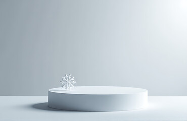 minimalist podium pale frost platform tiny snowflake detail subtle rim