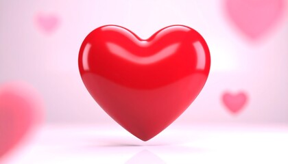 Red Heart 3D Render/Soft Background