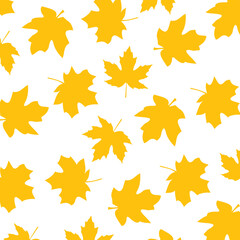 Seamless Maple Leaf Pattern on Transparent Background. Autumn Theme. Transparent Vector Background