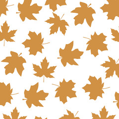 Obraz premium Maple Leaf Seamless Pattern. Botanical Autumn Illustration on Transparent Background. Autumn background design.