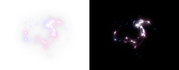 Overlay, electric, purple, lightning, energy, flash create striking glow. PNG overlay, electric, purple, lightning, energy spark shines with transparent effect. Powerful storm PNG perfect for weather 