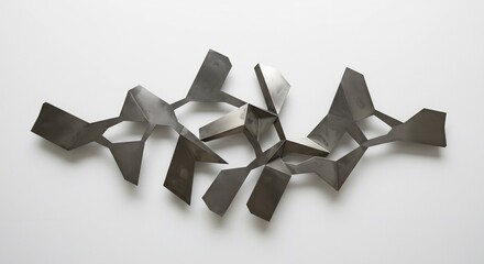 Sculpture m�tal abstrait lumineux design moderne �l�gant. AI Generated