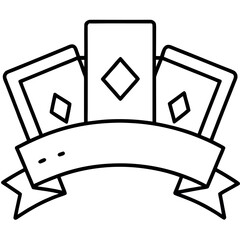 Cards and Banner Line Art Coloring Page Celebration Theme