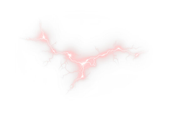 Red, lightning, bright, energy, bolt thunder creates electric storm. PNG red, lightning, bright, energy, bolt spark glows in Overlay with transparent burst. Powerful neon PNG perfect for thunderstorm