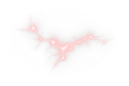 Red, lightning, bright, energy, bolt thunder creates electric storm. PNG red, lightning, bright, energy, bolt spark glows in Overlay with transparent burst. Powerful neon PNG perfect for thunderstorm