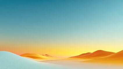 Obraz premium Desert landscape, sunrise, soft colors, gentle hills