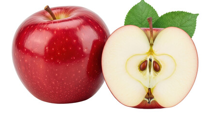 Isolated Red Apple with Slice