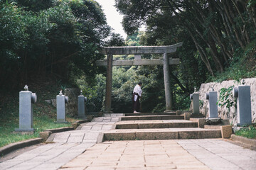 白兎神社、大きな鳥居、鳥取、日本