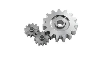 Realistic Detailed Silver Gear Mechanism Component Part Industrial Illustration