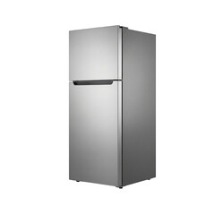 Silver double door refrigerator isolated on transparent background