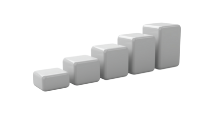 Minimalist 3D Ascending Bar Chart Infographic Growing Graph Blocks
