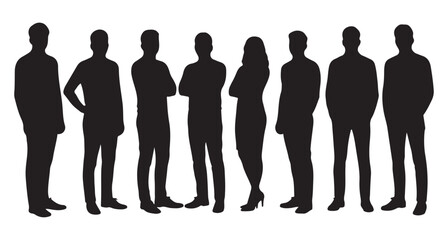 Business People Group Silhouettes Vector