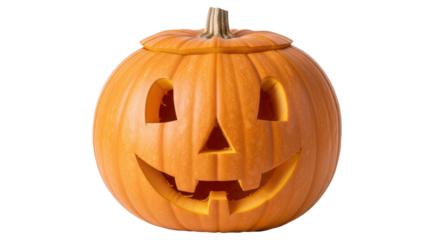 Isolated Carved Halloween Pumpkin