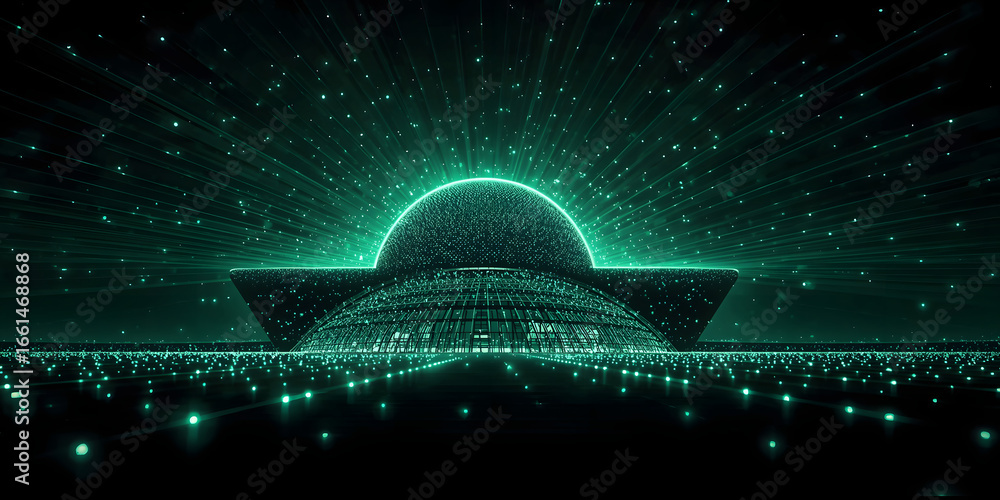 Poster futuristic architecture: a captivating visualization of a modern architectural marvel. this piece sh