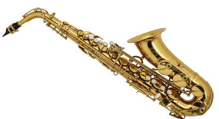 Isolated Golden Saxophone