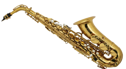 Isolated Golden Saxophone