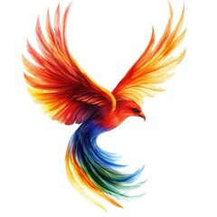 Obraz premium Colorful bird in flight with vibrant wings and tail