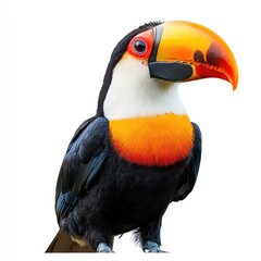 Naklejka premium Close-up of a toucan with vibrant beak and plumage