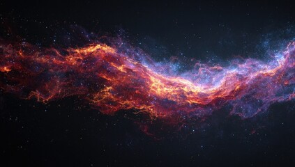 Obraz premium Cosmic nebulae, swirling in fiery hues