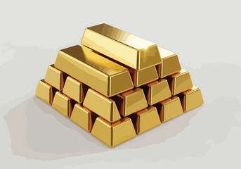 Stacked gold bars representing luxury wealth savings and financial investment