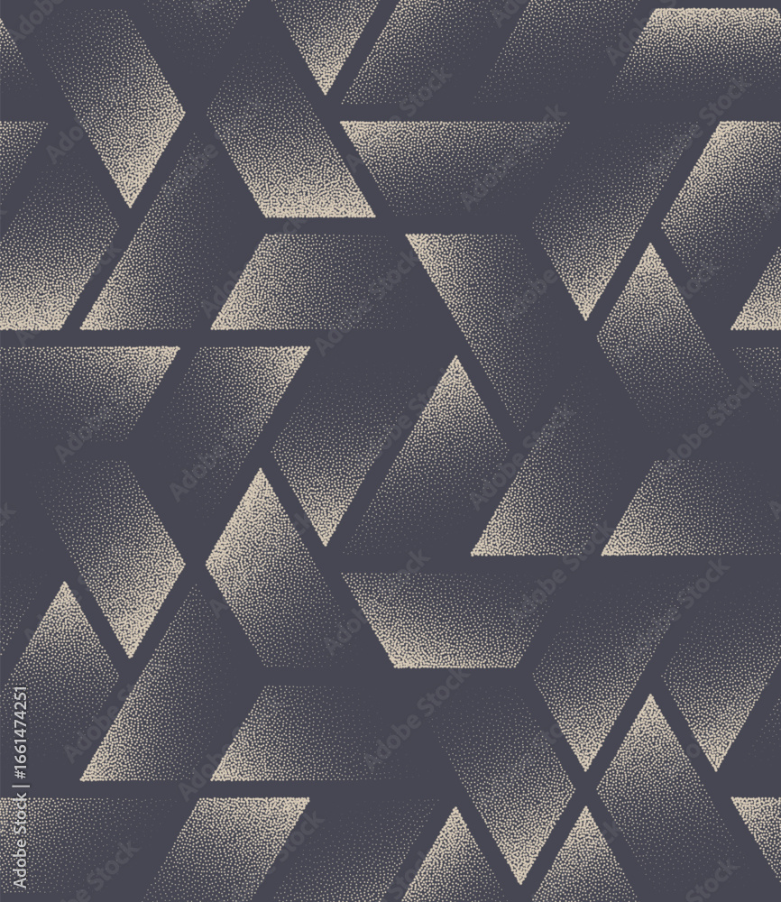 Aufkleber trapeze shapes sharp geometry seamless pattern trend grainy textured vector abstract background. pal