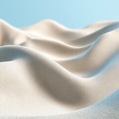 Abstract landscape of gently rippling, light beige dunes.  Soft, textured surface.  Pale light, almost ethereal