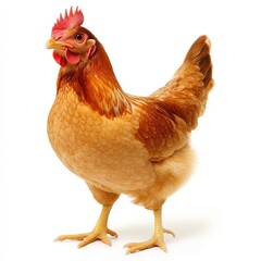 Fototapeta premium A light brown hen, facing forward