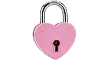 Isolated Heart Shape Pink Padlock