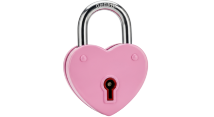 Isolated Heart Shape Pink Padlock