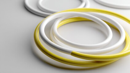 Fototapeta premium Abstract rings of white and yellow