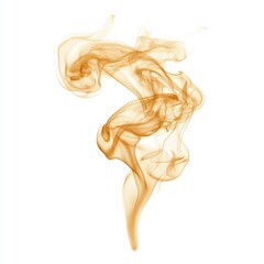 Golden smoke swirls against white