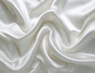 Fototapeta premium Creamy white silk drapes in flowing folds