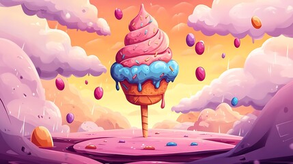 Sweet ice cream illustration