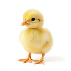 Obraz premium Yellow chick, front view, fluffy, small