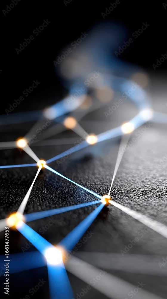 Poster abstract digital background showing a close up of a dark textured surface illuminated by vibrant glo