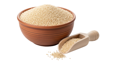 Isolated Bowl of Amaranth Seeds with Spoon