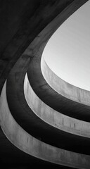 Obraz premium Abstract architectural detail of curved concrete ramps