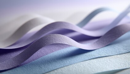 Abstract wavy layers of pastel colored paper