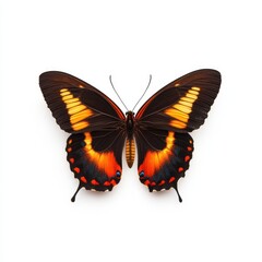Fototapeta premium Close-up of a butterfly with orange and black wings (1)