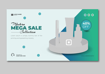 Modern Mega Sale Collection Realistic Cosmetic Design