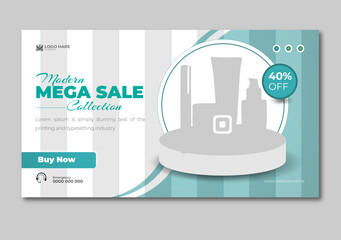 Modern Mega Sale Collection Realistic Cosmetic Design