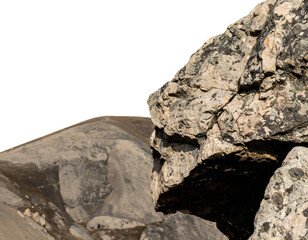Large Rough Rock Isolated on Transparent Background