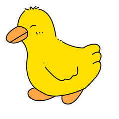 yellow duck with a flower