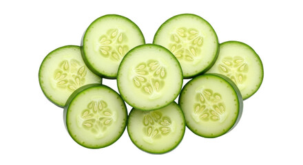 Isolated Cucumber Slices