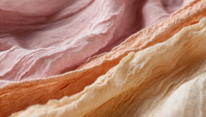 Soft, layered fabric in muted pinks and peach