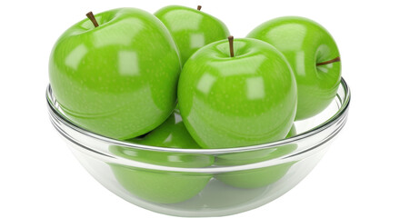 Isolated Bowl of Green Apples