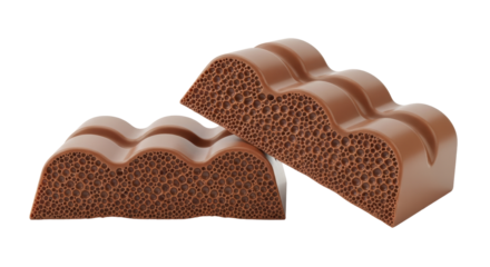 Isolated Aerated Chocolate Bars