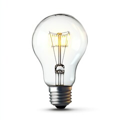Clear incandescent-style LED bulb against white background