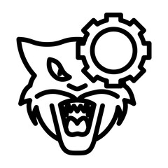 Cat Aggression Control Vector Line Icon Design